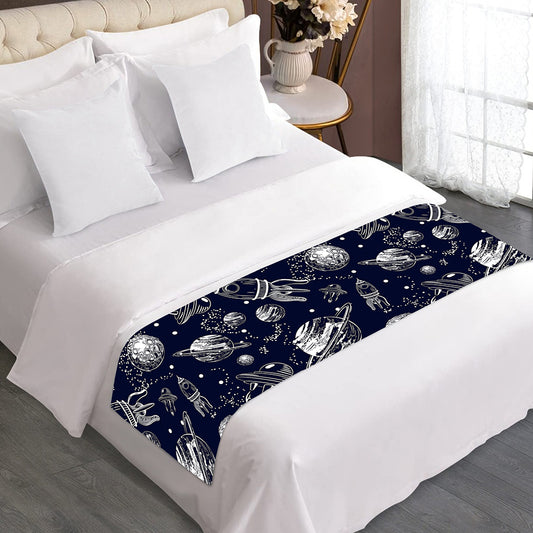 Galaxy UFO Pattern Print Bed Runner