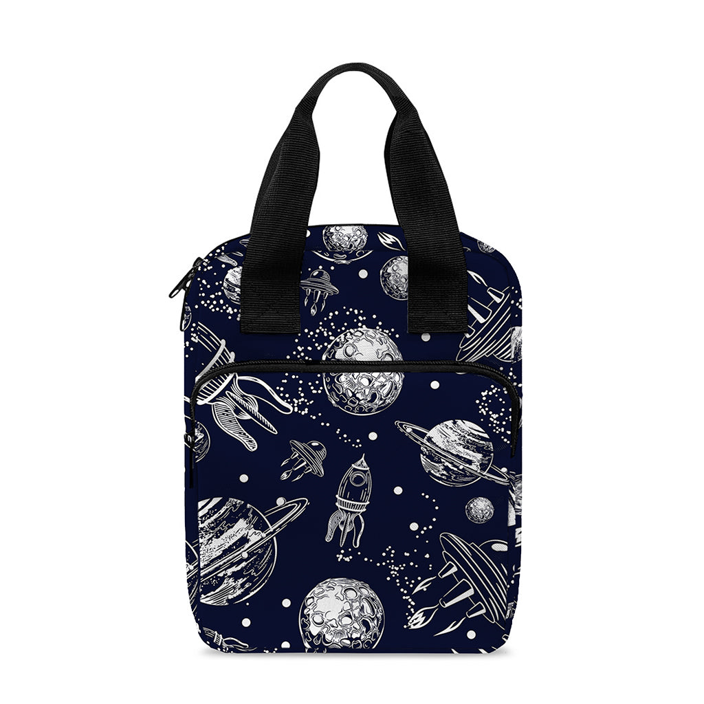 Galaxy UFO Pattern Print Bible Tote Bag