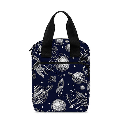Galaxy UFO Pattern Print Bible Tote Bag