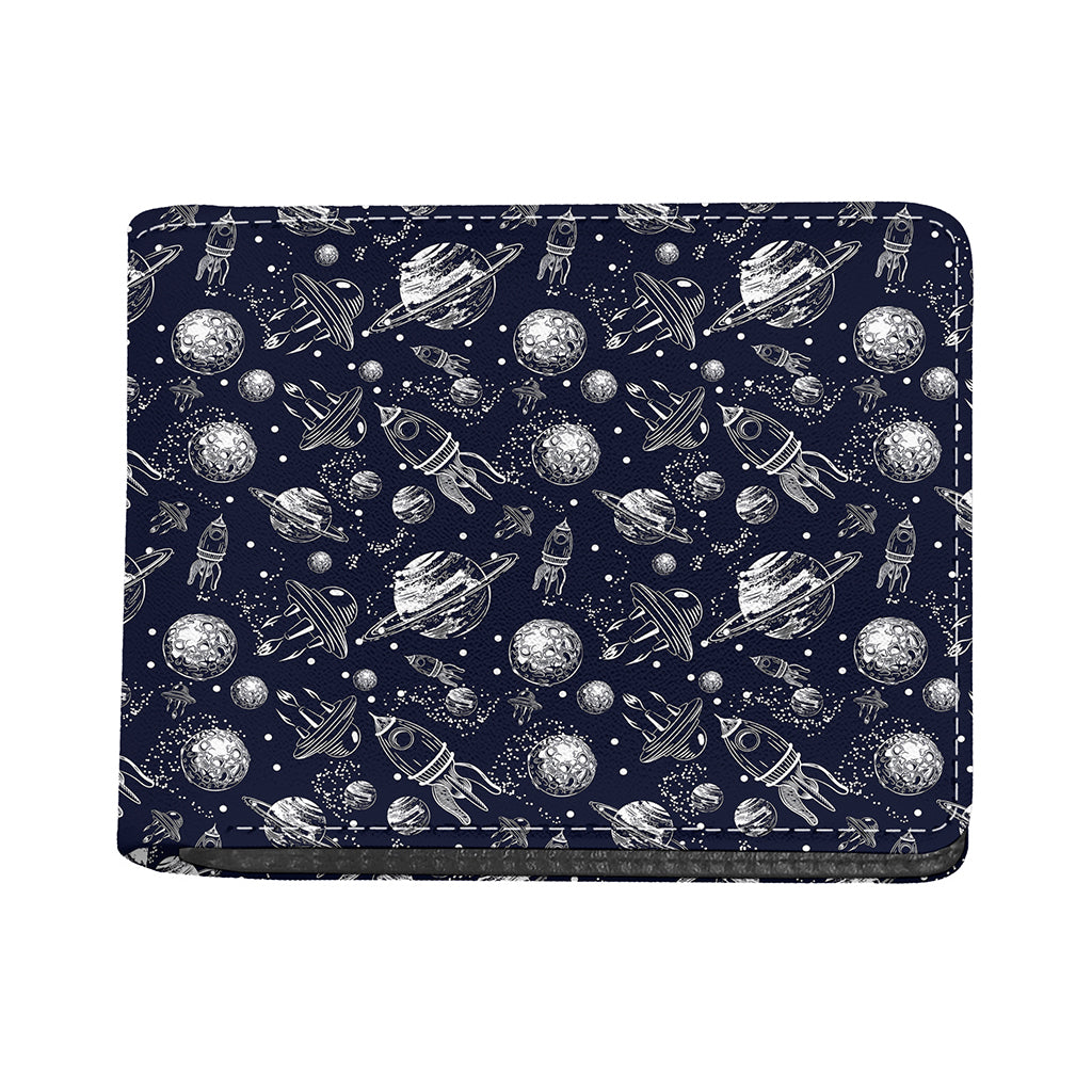 Galaxy UFO Pattern Print Bifold Wallet