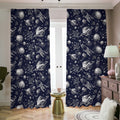 Galaxy UFO Pattern Print Dimout Pencil Pleat Curtains