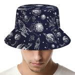Galaxy UFO Pattern Print Bucket Hat