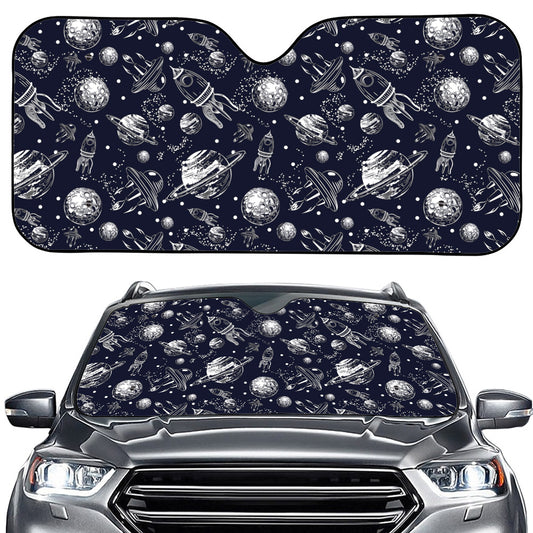 Galaxy UFO Pattern Print Car Windshield Sun Shade