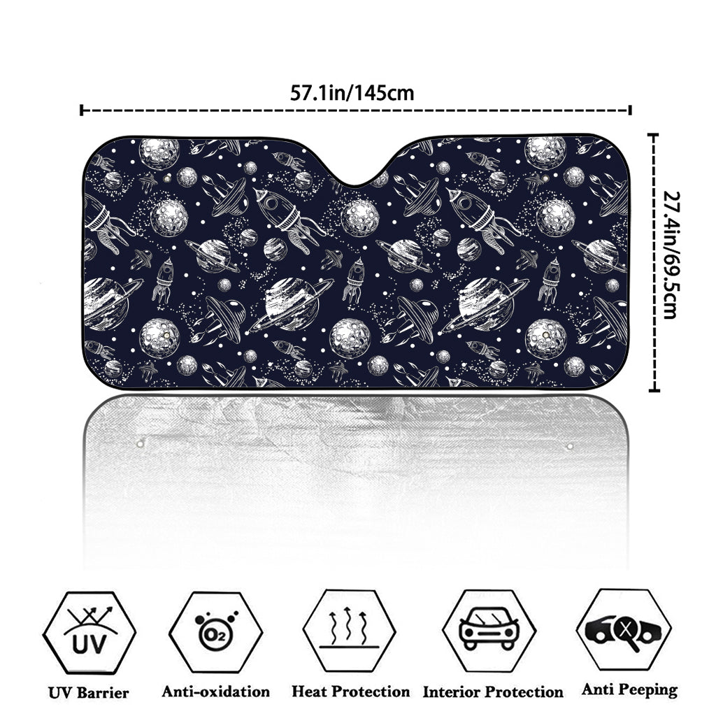 Galaxy UFO Pattern Print Car Windshield Sun Shade
