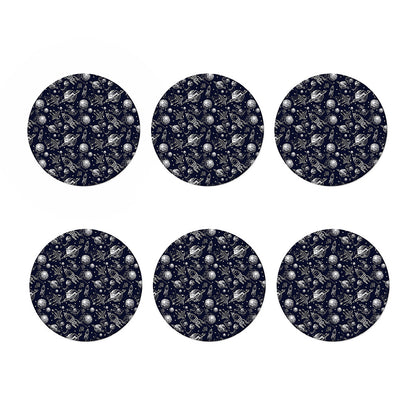 Galaxy UFO Pattern Print Coaster Set