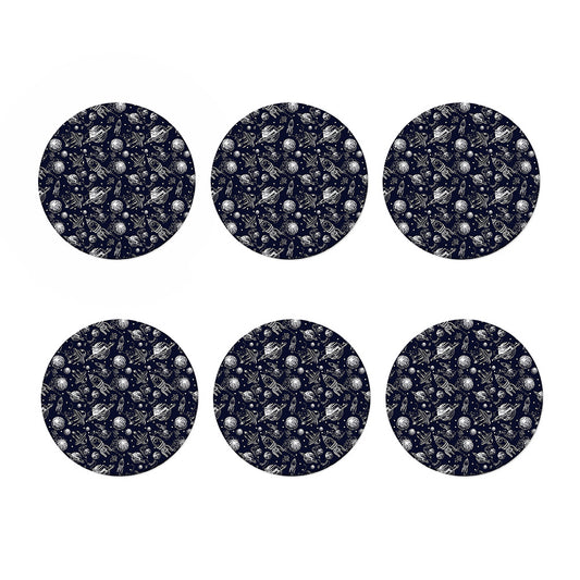 Galaxy UFO Pattern Print Coaster Set