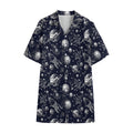 Galaxy UFO Pattern Print Cotton Hawaiian Shirt