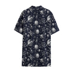 Galaxy UFO Pattern Print Cotton Hawaiian Shirt