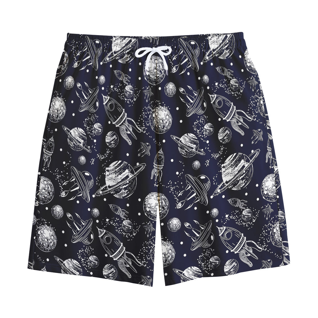 Galaxy UFO Pattern Print Cotton Shorts