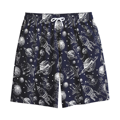 Galaxy UFO Pattern Print Cotton Shorts