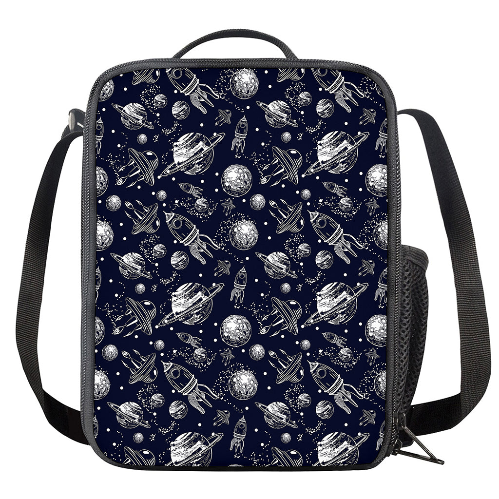 Galaxy UFO Pattern Print Crossbody Lunch Bag