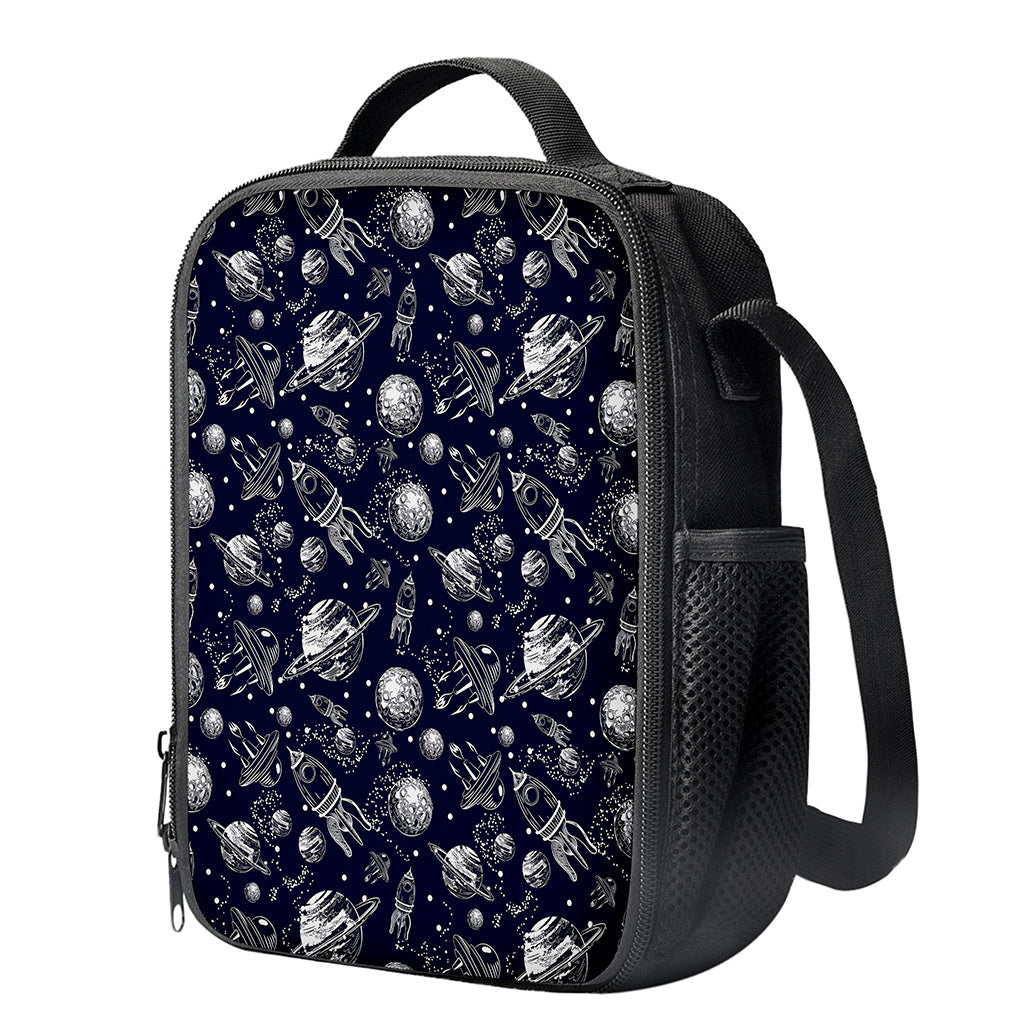Galaxy UFO Pattern Print Crossbody Lunch Bag