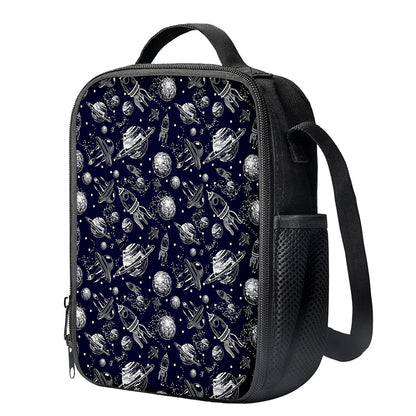 Galaxy UFO Pattern Print Crossbody Lunch Bag