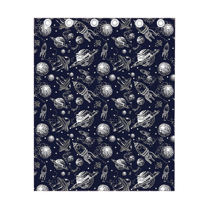 Galaxy UFO Pattern Print Curtain