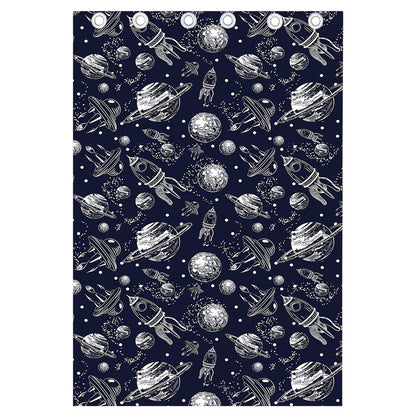Galaxy UFO Pattern Print Curtain