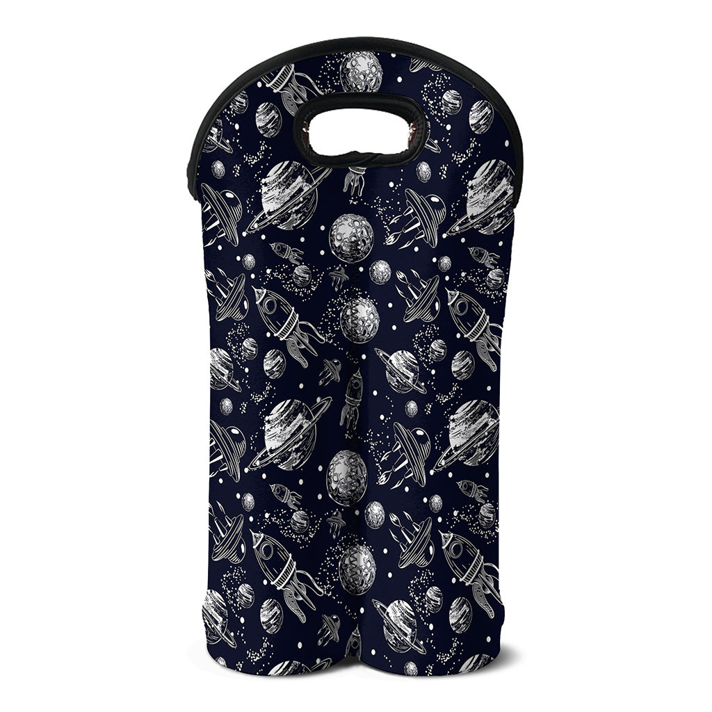 Galaxy UFO Pattern Print Double Neoprene Wine Tote
