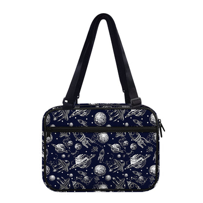 Galaxy UFO Pattern Print Double Strap Bible Bag
