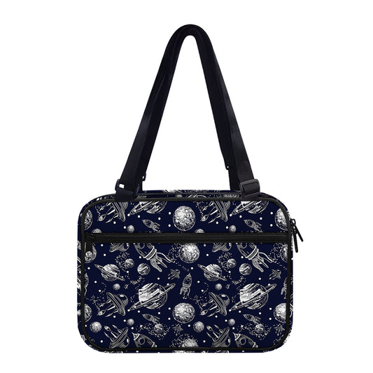 Galaxy UFO Pattern Print Double Strap Bible Bag