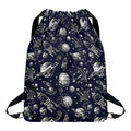 Galaxy UFO Pattern Print Drawstring Backpack