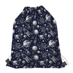 Galaxy UFO Pattern Print Drawstring Bag