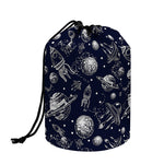 Galaxy UFO Pattern Print Drawstring Makeup Bag