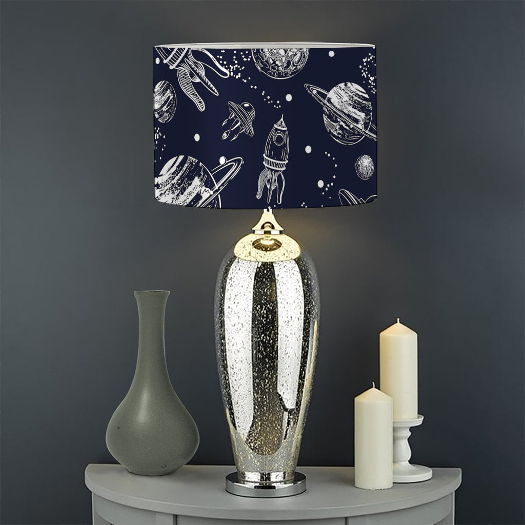 Galaxy UFO Pattern Print Drum Lamp Shade