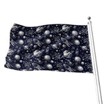 Galaxy UFO Pattern Print Flag