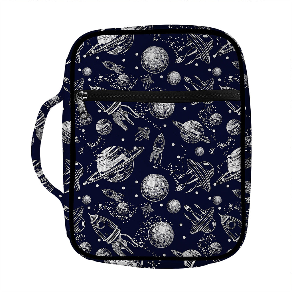 Galaxy UFO Pattern Print Front Pocket Bible Bag