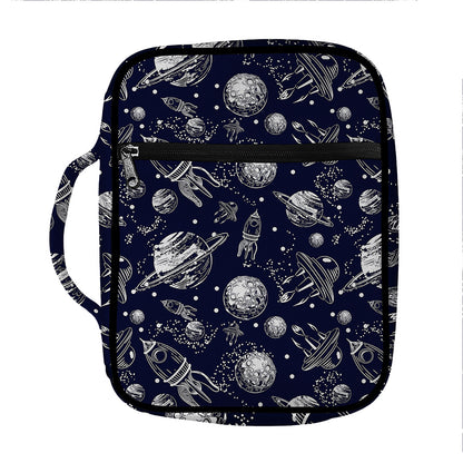 Galaxy UFO Pattern Print Front Pocket Bible Bag