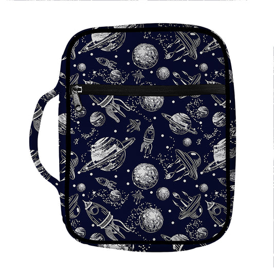 Galaxy UFO Pattern Print Front Pocket Bible Bag