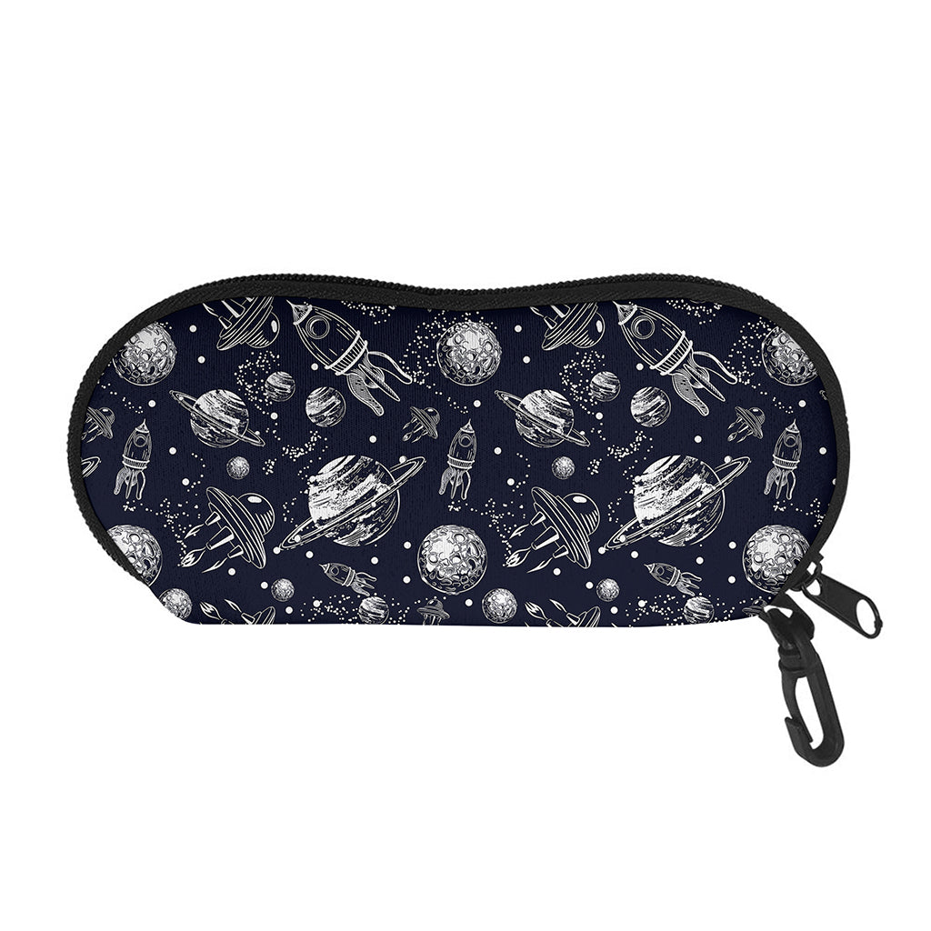 Galaxy UFO Pattern Print Glasses Case