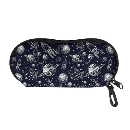 Galaxy UFO Pattern Print Glasses Case