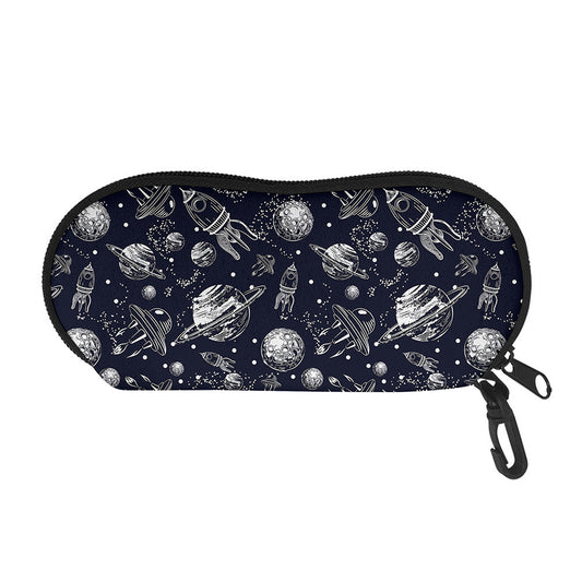 Galaxy UFO Pattern Print Glasses Case