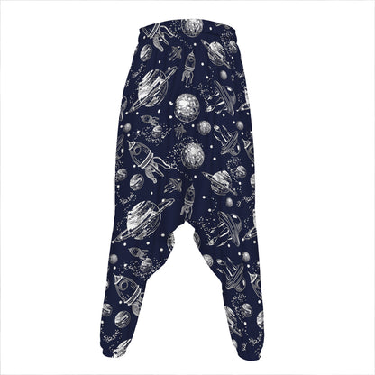 Galaxy UFO Pattern Print Hammer Pants