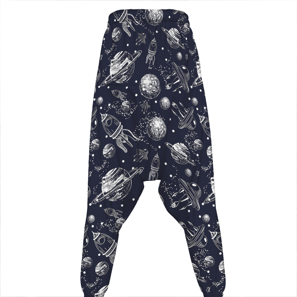 Galaxy UFO Pattern Print Hammer Pants
