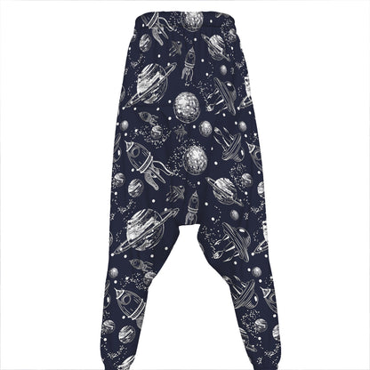 Galaxy UFO Pattern Print Hammer Pants