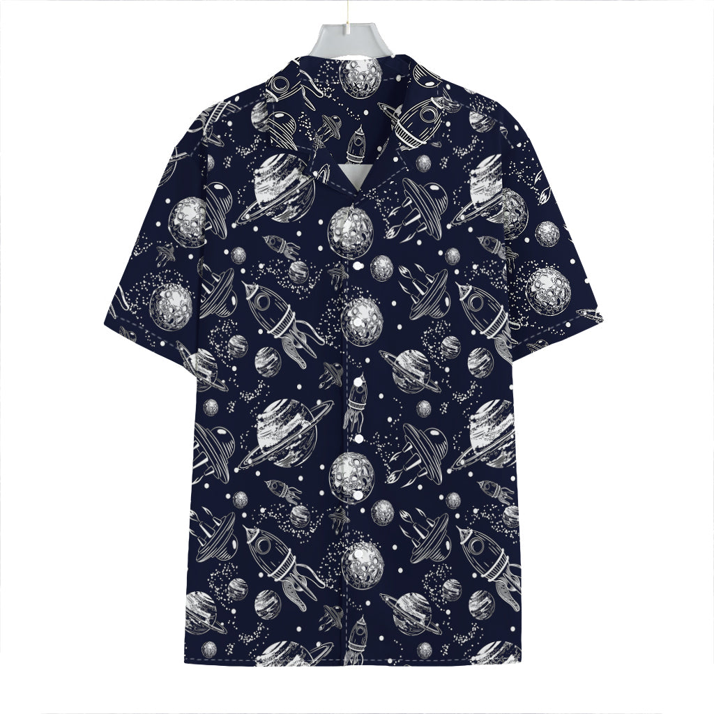 Galaxy UFO Pattern Print Hawaiian Shirt