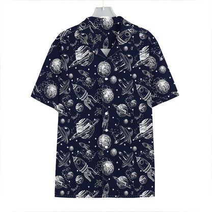 Galaxy UFO Pattern Print Hawaiian Shirt