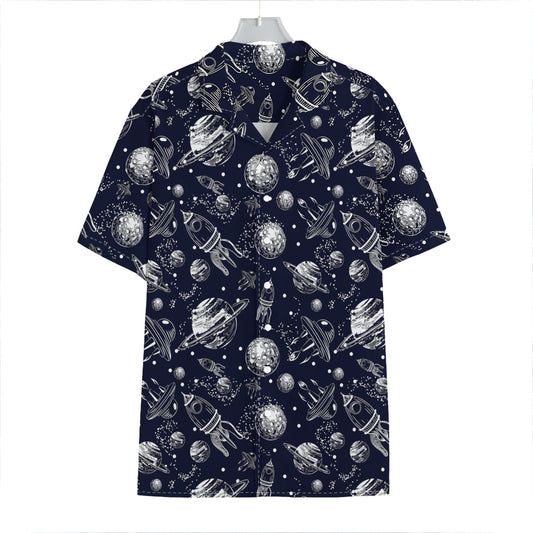Galaxy UFO Pattern Print Hawaiian Shirt