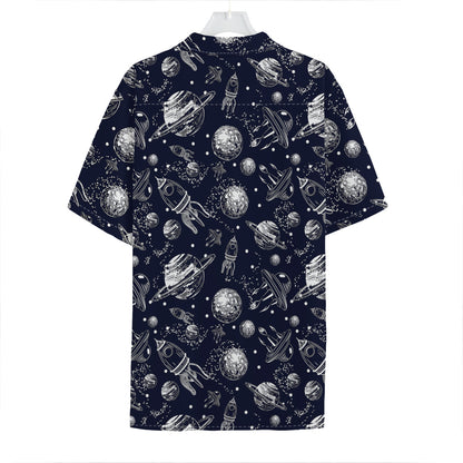 Galaxy UFO Pattern Print Hawaiian Shirt