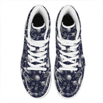 Galaxy UFO Pattern Print High Top Leather Sneakers