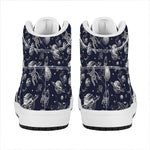 Galaxy UFO Pattern Print High Top Leather Sneakers
