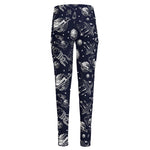 Galaxy UFO Pattern Print High-Waisted Pocket Leggings