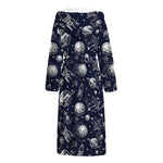 Galaxy UFO Pattern Print Hooded Bathrobe