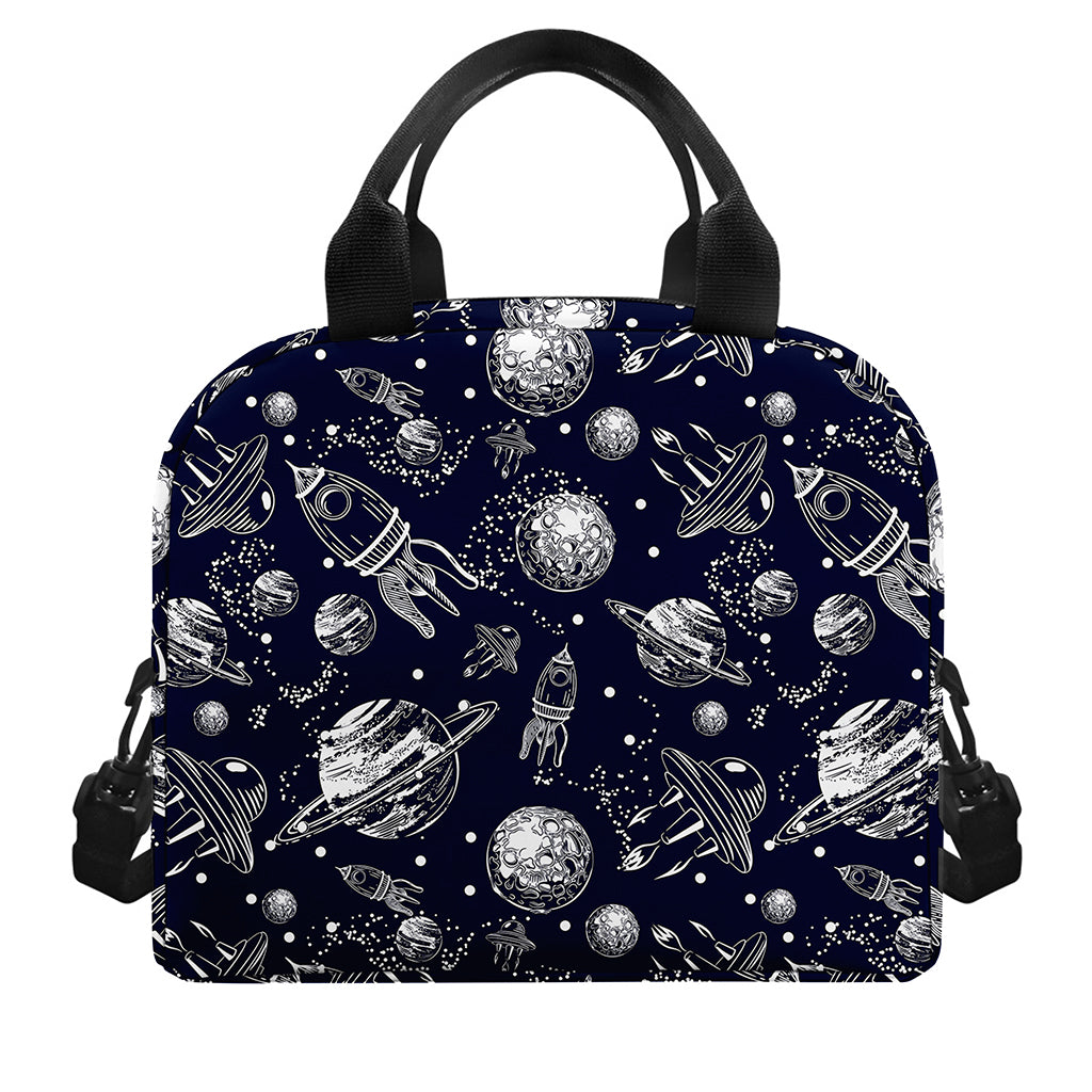 Galaxy UFO Pattern Print Insulated Lunch Bag