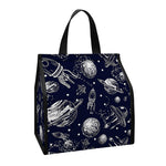 Galaxy UFO Pattern Print Insulated Lunch Tote