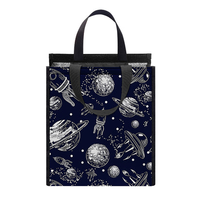 Galaxy UFO Pattern Print Insulated Lunch Tote