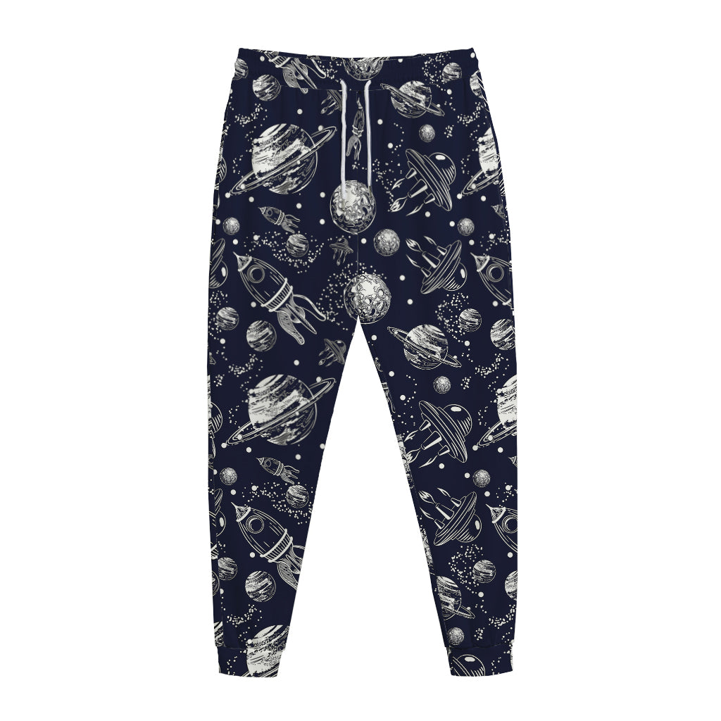 Galaxy UFO Pattern Print Jogger Pants