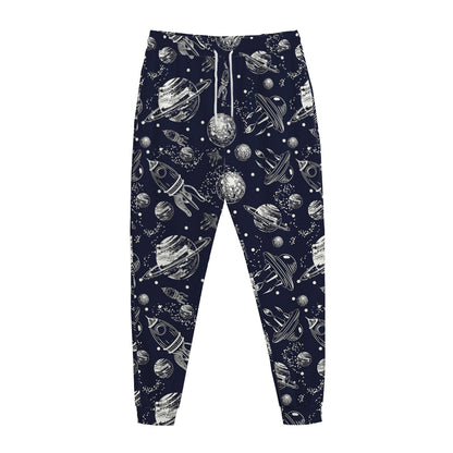 Galaxy UFO Pattern Print Jogger Pants