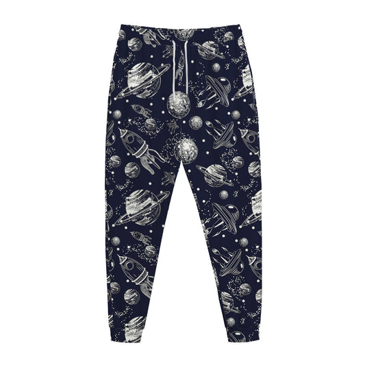 Galaxy UFO Pattern Print Jogger Pants